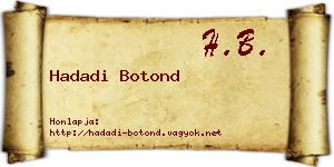 Hadadi Botond névjegykártya
